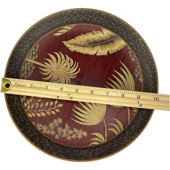 Middle East Decorative Ceramic Plate Ferns And Foliage Set Of 2 - Picture 4 of 5